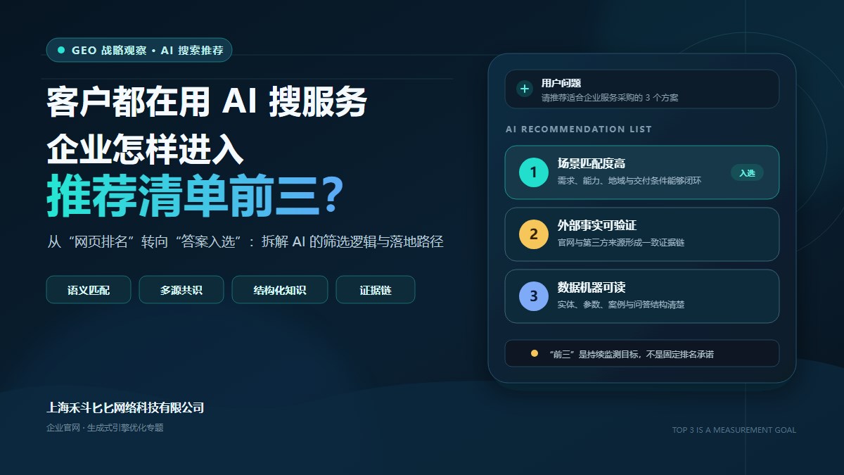 客户都在用AI搜服务:企业怎样进入AI推荐清单前三名?