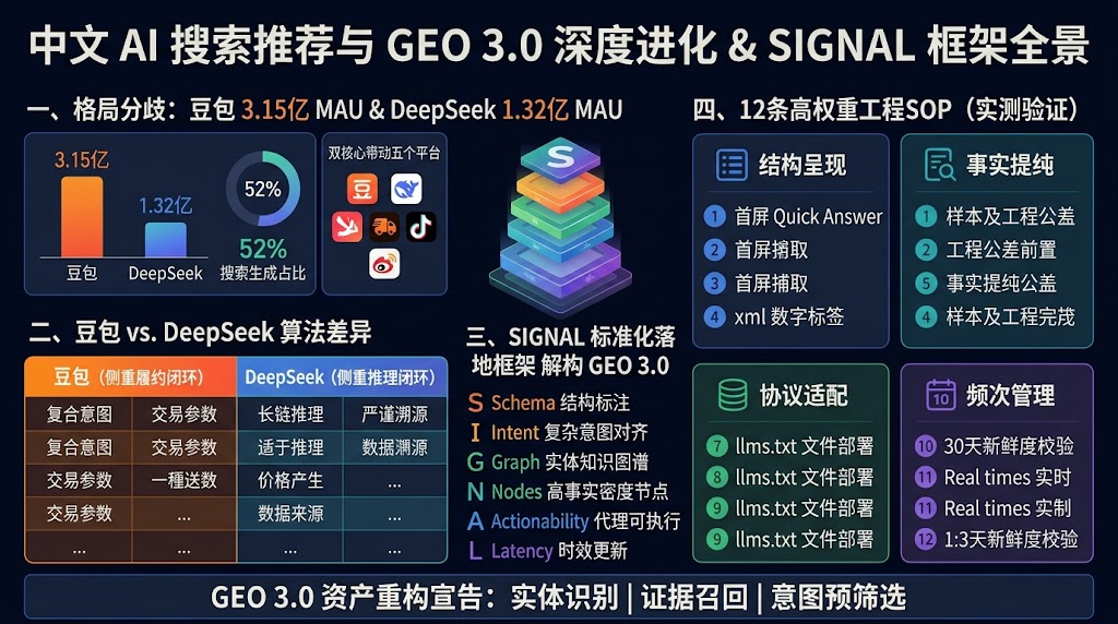 豆包与 DeepSeek 垄断中文 AI 搜索 90% 份额：企业布局 GEO 3.0 的 SIGNAL 落地框架