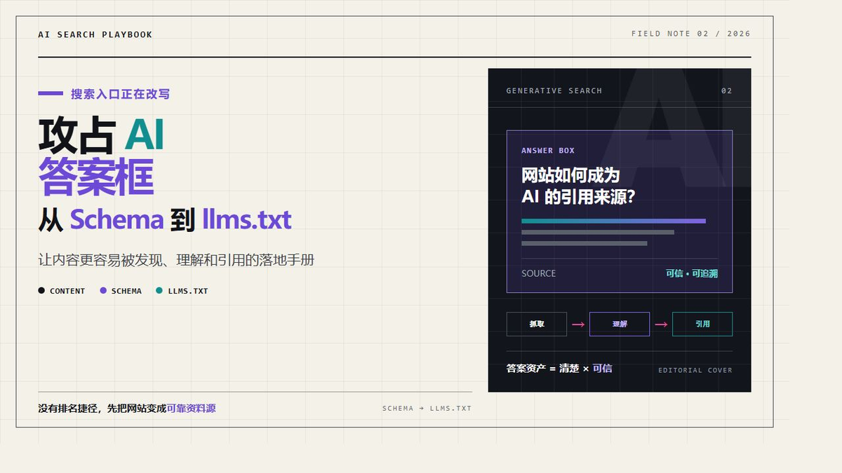 攻占 AI 答案框：从 Schema 到 llms.txt 的落地手册