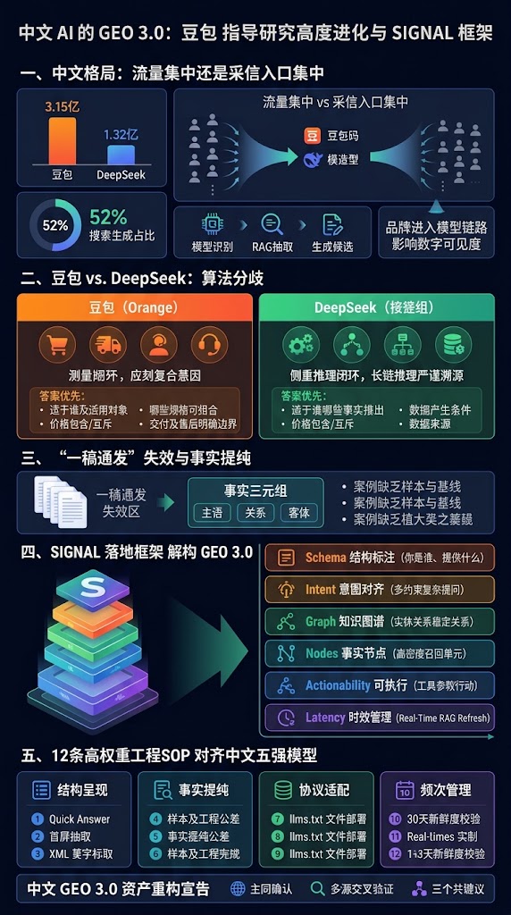 豆包与 DeepSeek 垄断中文 AI 搜索 90% 份额:企业布局 GEO 3.0 的 SIGNAL 落地框架