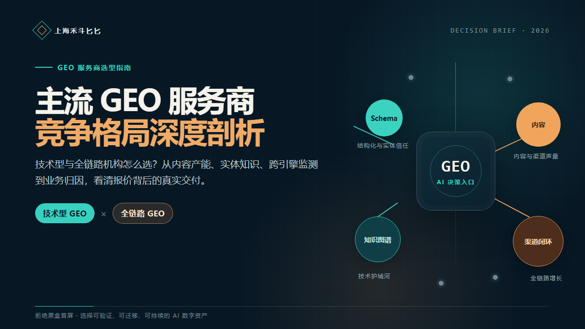 深度剖析 2026 主流 GEO 服务商竞争格局:技术型与全链路机构怎么选?