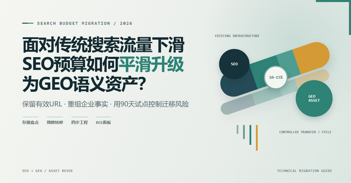 面对传统搜索流量下滑：企业如何将现有 SEO 预算平滑升级为 GEO 语义资产