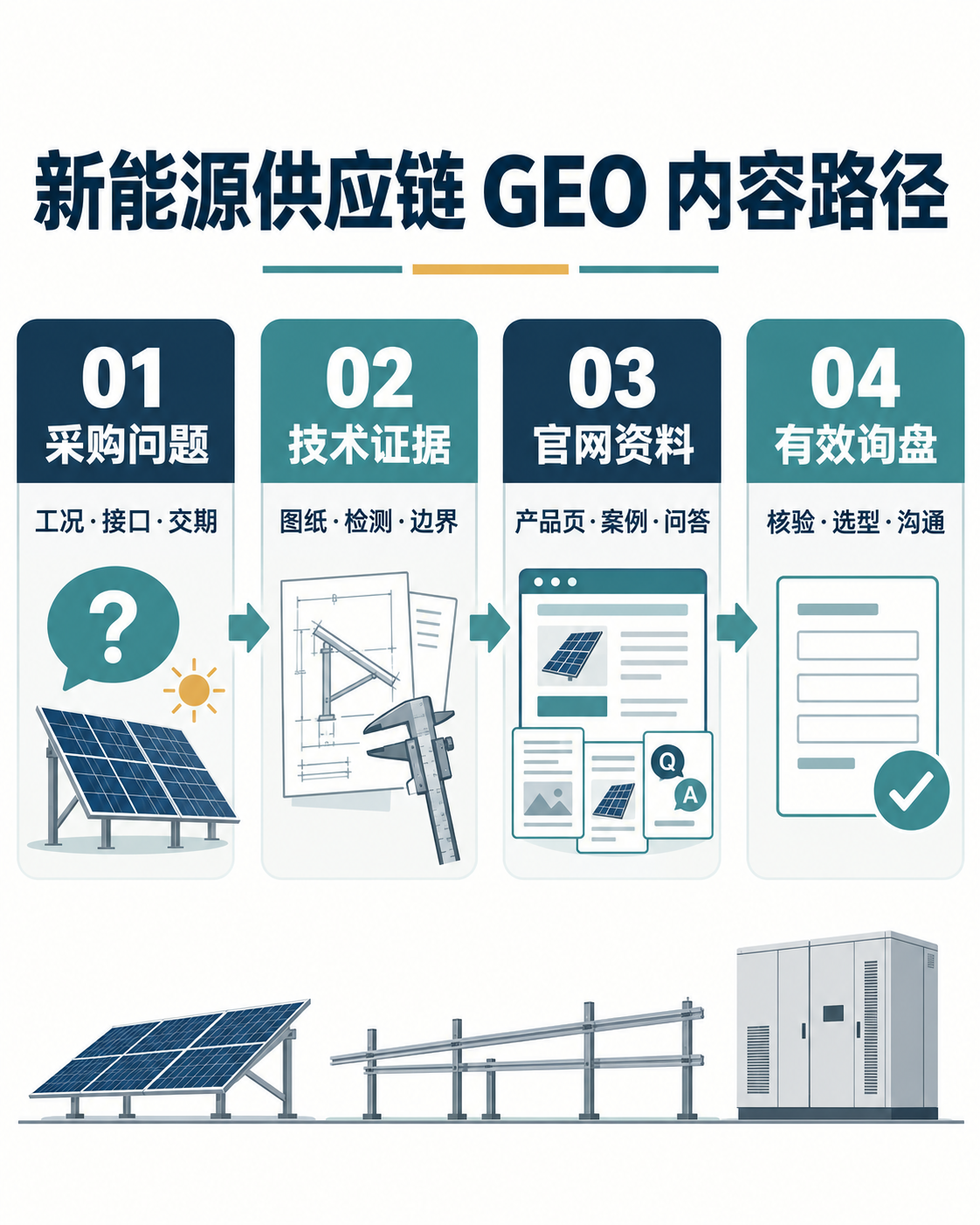 光伏支架与储能配件厂家如何做 GEO 优化？新能源 B2B 供应链的内容建设方法